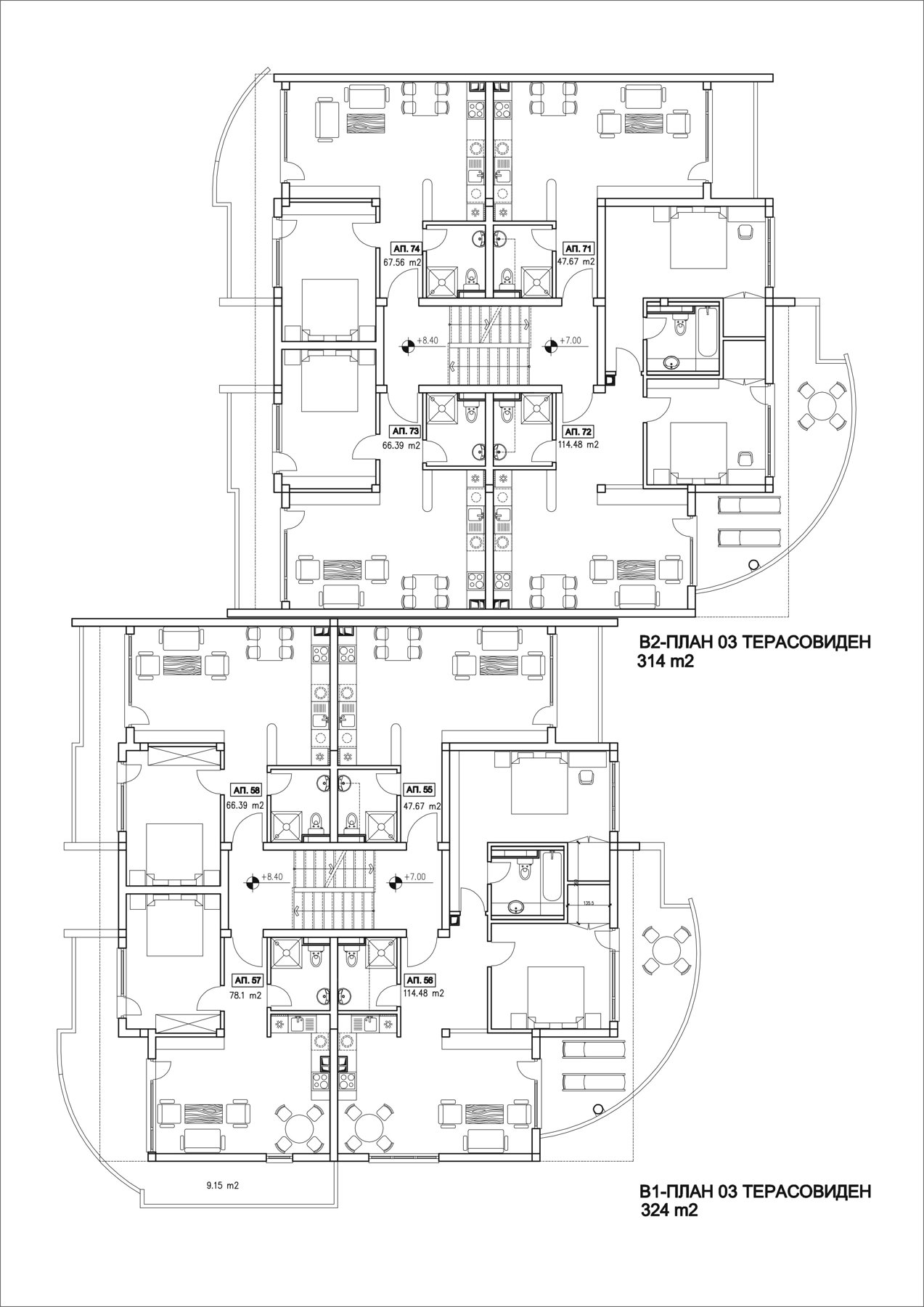 Rzut piętra — Studio w Green Fort — plan kompleksu 1