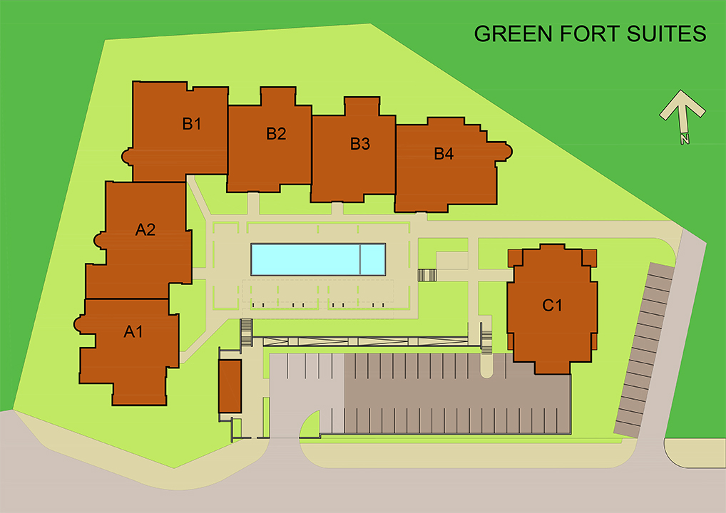 Plan Green Fort Suites — plan kompleksu 1