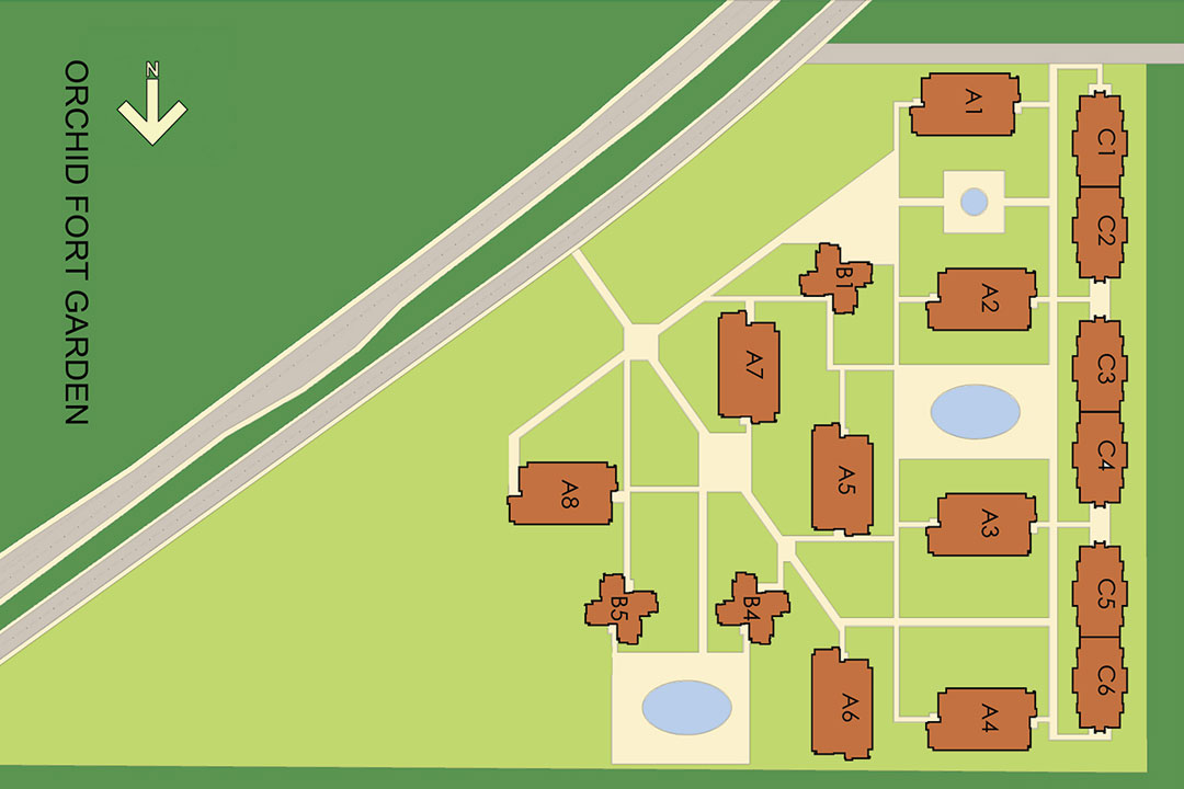 Plan Orchid Fort Garden — plan kompleksu 1