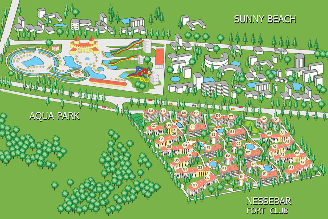 Plan Nessebar Fort Club — plan kompleksu 1