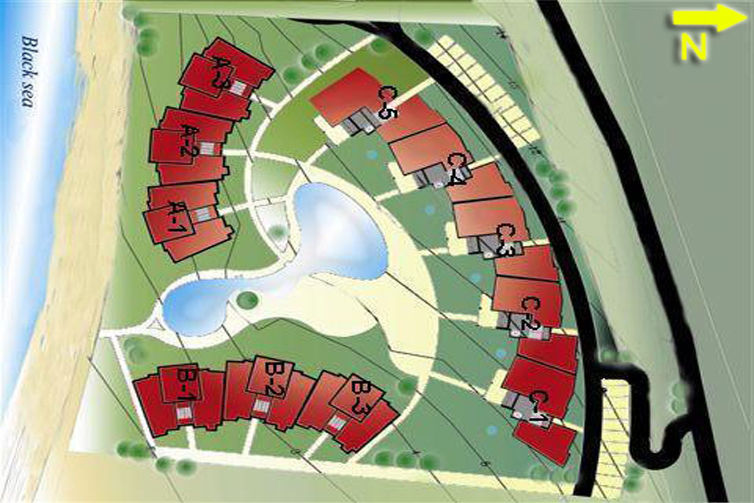 Plan Messambria Fort Beach — plan kompleksu 1