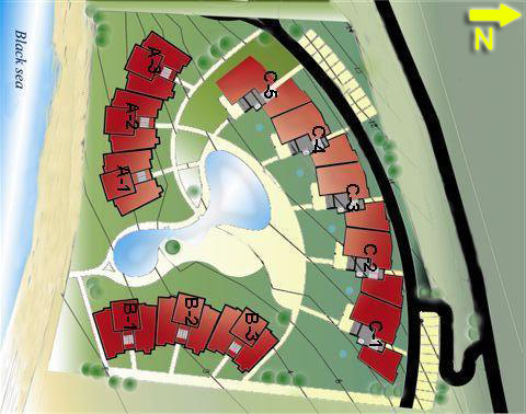 Plan Messambria Fort Beach — plan kompleksu 2